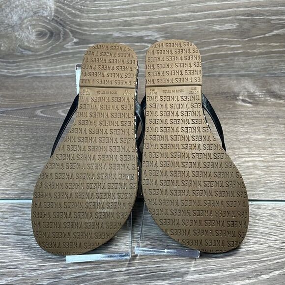 Tkees Black Thong Stars Toddler Girl Size 10/EUR 28 Slip On Flip Flop Sandals - Picture 7 of 10